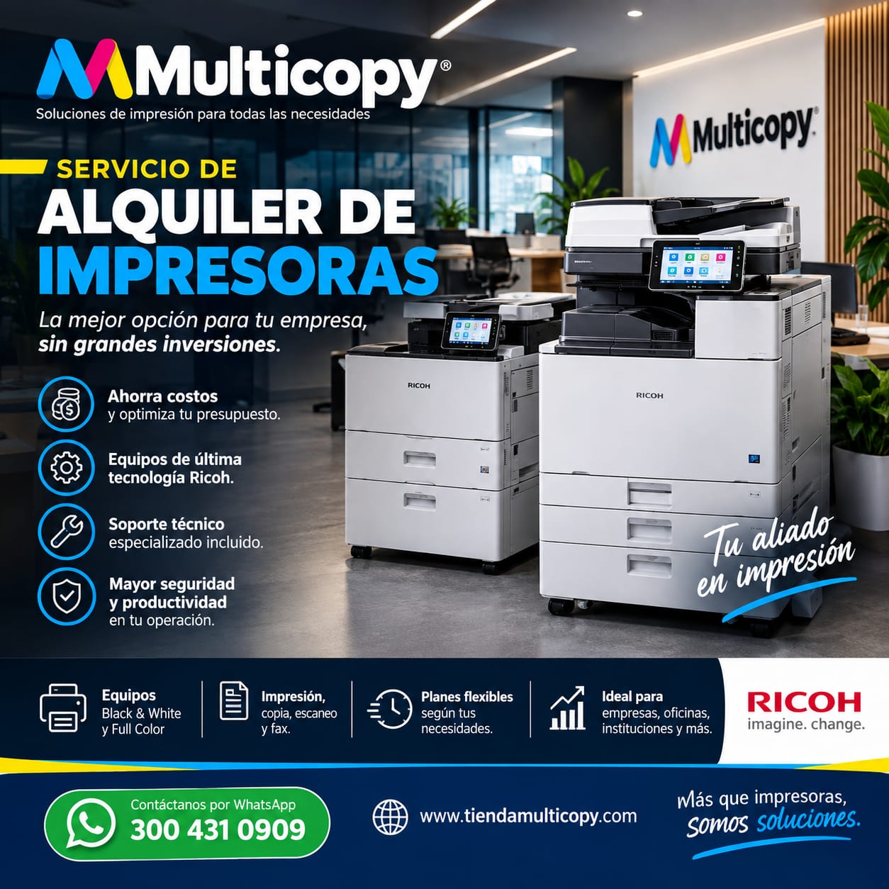 RENTA DE IMPRESORAS MULTIFUNCIONALES A BLACO Y NEGRO